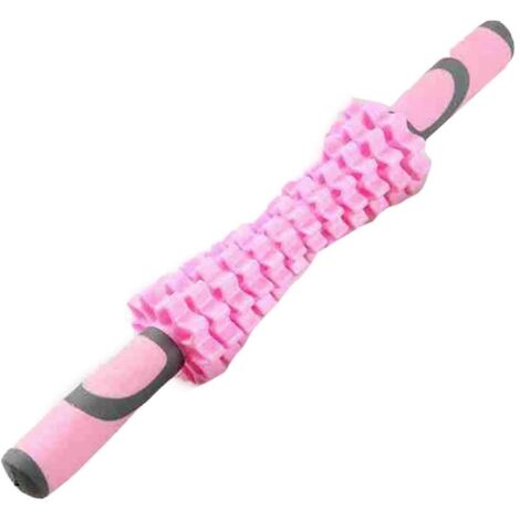 Bâton de massage à rouleau ABS pour le drainage des méridiens, outil portable de massage musculaire anti-cellulite, rose, longueur 45 cm, largeur 5 cm (1/5)
