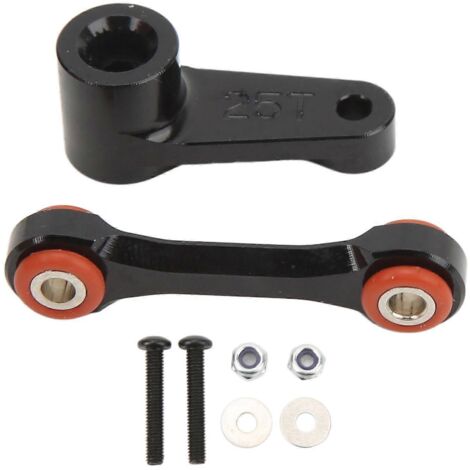 Biellette de direction de servo 202425T en alliage d'aluminium professionnel pour voitures RC ARRMA 1/7 et 1/8 (noire) (1/5)