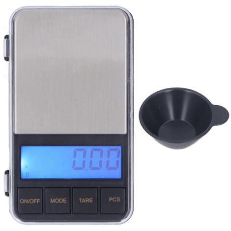Balance de poche numérique 2024, précision 500 g x 0,01 g, écran LCD bleu rétroéclairé, remise à zéro, fonction tare, balance électronique pour bijoux (1/5)