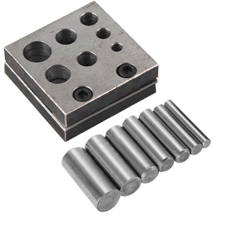 Jeu de 7 matrices de poinçonnage rondes irrégulières en acier allié pour la fabrication de bijoux (1/5)