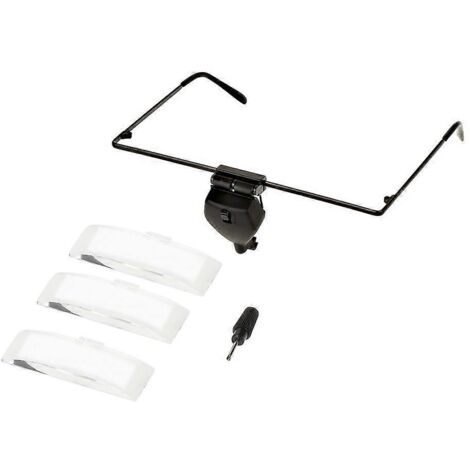 Lunettes de réparation de montres à verre unique, loupe grossissante 1,5x / 2,5x / 3,5x avec éclairage LED (1/5)