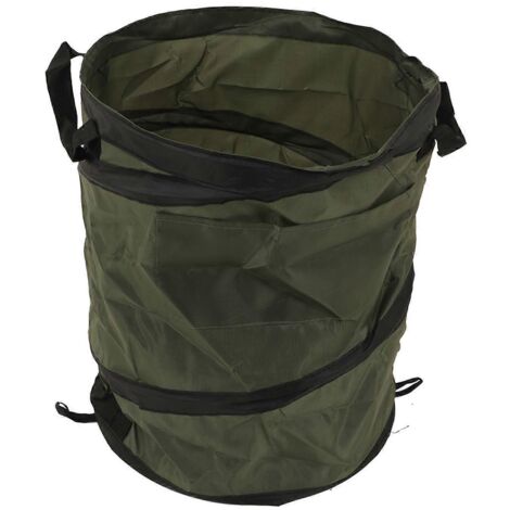 Poubelle de camping 2024, pliable, portable, verte, robuste, avec poignée inférieure, idéale pour les pique-niques. (1/5)