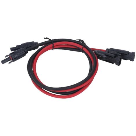 20242 pièces Câble d'extension pour panneau solaire 12AWG 4mm² Noir Rouge avec connecteurs mâle et femelle 1000 V CC 1 m / 3,3 pi (1/5)