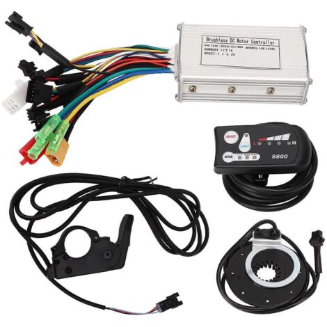 Kit de contrôleur de moteur pour vélo électrique 2024, moteur sans balais, contrôleur à onde sinusoïdale, booster, accélérateur au pouce, 24 V, 36 V, 48 V (1/5)