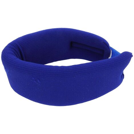 Collier cervical en mousse ajustable, réglable, pour soulager les douleurs cervicales et la pression. Collier cervical souple pour usage domestique. Bleu foncé, taille L.