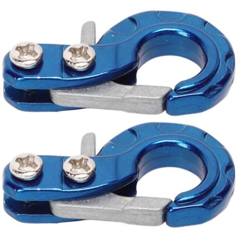 20242PCS Crochets de remorque pour treuil, en alliage d'aluminium, pour voiture RC tout-terrain 1/10 (bleu) (1/5)