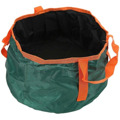 Bassin pliable d'extérieur rond, robuste et résistant à l'usure, fiable et portable pour les voyages et le camping. Noir et vert. (1/5)