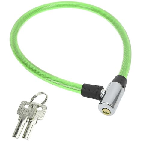 Câble antivol de vélo 2024, robuste et durable, en fil d'acier, portable, polyvalent et facile à utiliser pour vélos et motos. Vert. (1/5)