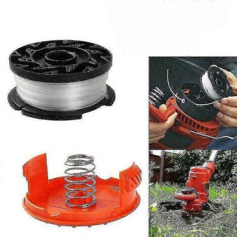 Capuchon de protection orange 2024 + bobine de fil de rechange pour coupe-bordures Black & Decker (1/4)