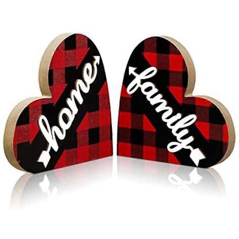 Décoration de table rustique en forme de cœur pour la Saint-Valentin, panneau en bois en forme de cœur, idéal pour la décoration de Noël (voir photo). (1/5)