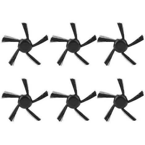Lot de 6 brosses latérales de rechange pour aspirateurs robots connectés série D (D85, D3, D5, D7) - Noir (1/5)