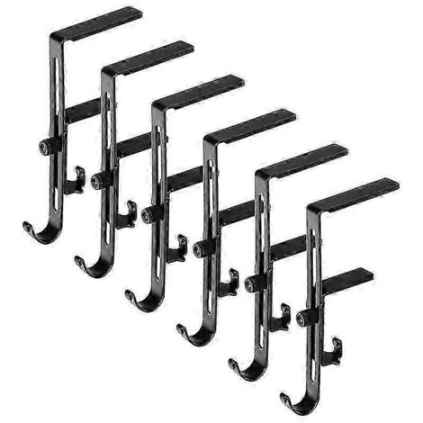 Lot de 6 supports pour chaussettes de Noël - Crochets métalliques réglables pour guirlandes de Noël (noir) (1/5)