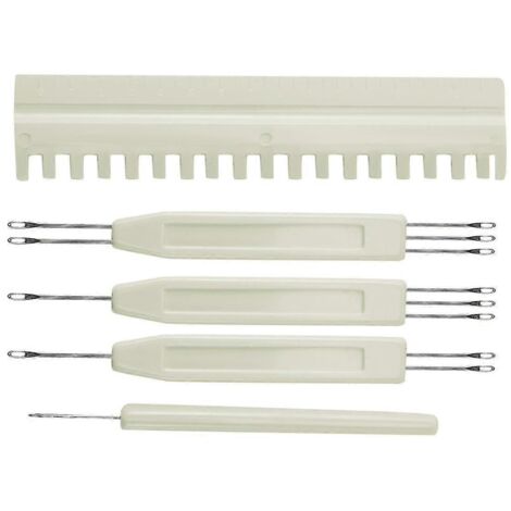 Ensemble de 5 outils de transfert, poussoir d'aiguille et loquet pour machines à tricoter KH860/868/871/881 (blanc)