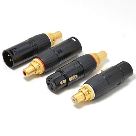 Adaptateur audio Hi-Fi vers XLR mâle/femelle plaqué or, lot de 4 (voir illustration). (1/5)