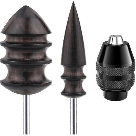 Lot de 3 embouts de brunissage pour outils rotatifs, brunissoir à cuir noir (réf. 4486). (1/5)