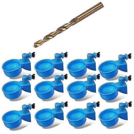 Abreuvoir automatique pour poulets, grand format, gobelets, kit d'abreuvoir à monter soi-même, 5 gallons (bleu). (1/5)