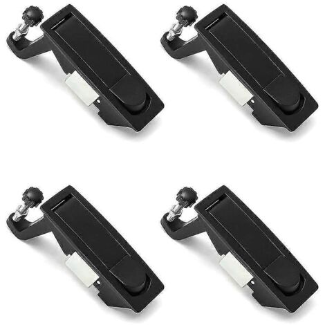 Lot de 4 loquets à compression en alliage de zinc, à levier encastré, plage de réglage de la force de serrage : 1 à 24 mm (noir) (1/5)