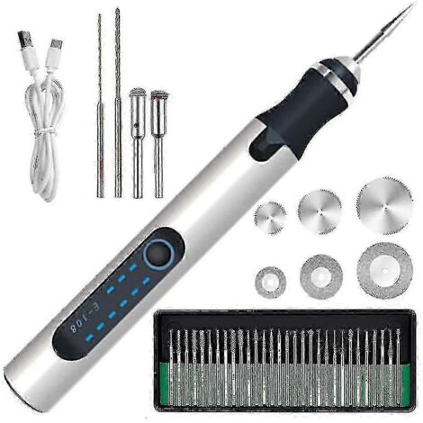 Stylo à graver électrique sans fil, mini stylo à graver avec 3 vitesses réglables, batterie rechargeable 300 mAh. (1/4)