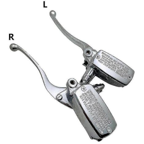Levier de maître-cylindre de frein et d'embrayage universel chromé 1" pour moto, côté droit et gauche, compatible Honda VTX 1300/1800 et Suzuki Intruder (côté droit). (1/5)