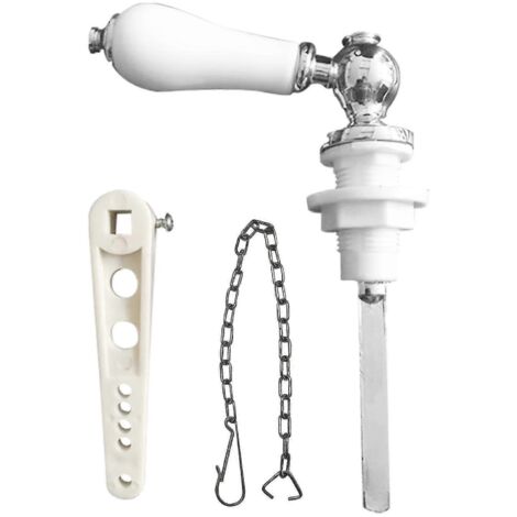 WC avec chasse d'eau à levier en céramique blanche, style victorien (1/4)