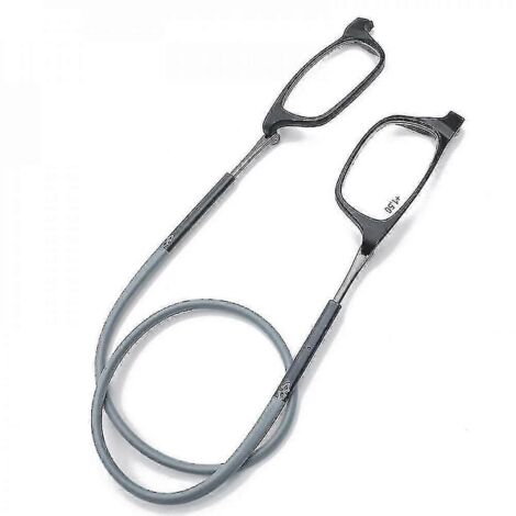 Lunettes de lecture haut de gamme à absorption magnétique, à porter autour du cou, style original - Grossissement 3,25 - Gris (1/5)