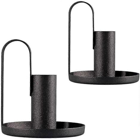 Bougeoirs vintage, porte-bougies pour Noël, mariage ou repas, noir (1/5)