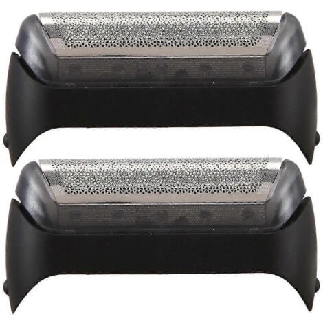 Lot de 2 têtes de rasoir électriques en maille résistantes pour rasoirs Braun 10B/20B (modèles 190, 180, 170 et 1775) - Argent (1/5)