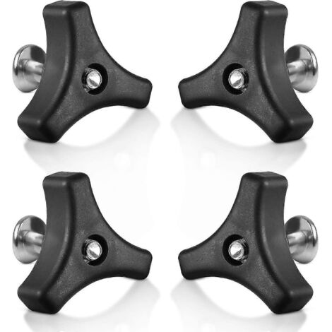 2024 Lot de 4 écrous à oreilles universels en plastique et boulons à triple angle pour poignée de tondeuse, pièces et accessoires pour la plupart des poignées de tondeuse (4 pièces) (1/5)