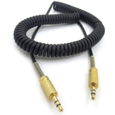 Câble audio auxiliaire de remplacement plaqué or pour Marshall Woburn Kilburn II Black (1/5)