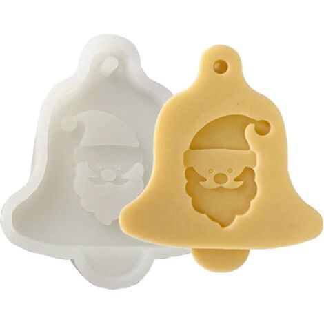moules en résine de Noël, Joyeux Noël Père Noël Clochette Moule en silicone (1/5)