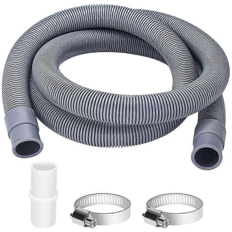 Rallonge de tuyau d'évacuation pour lave-linge, tuyau d'évacuation universel de 2 m, gris clair (1/5)