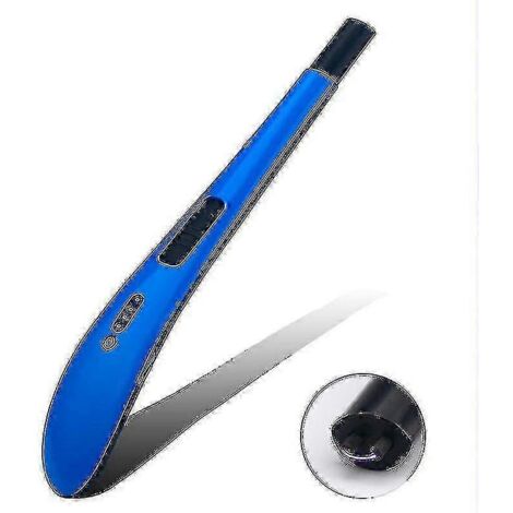 Briquet à arc électrique rechargeable USB sans flamme pour bougies, idéal pour la maison, la cuisine, le barbecue et le camping (GuanGuan-Bleu) (1/4)