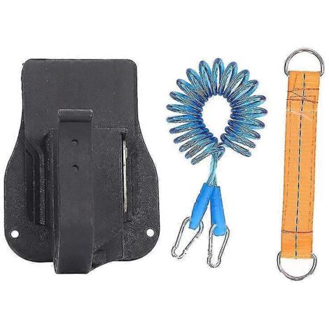 Outil de perçage, porte-ceinture multifonctionnel avec cordon de sécurité pour visseuse à percussion, noir (1/5)