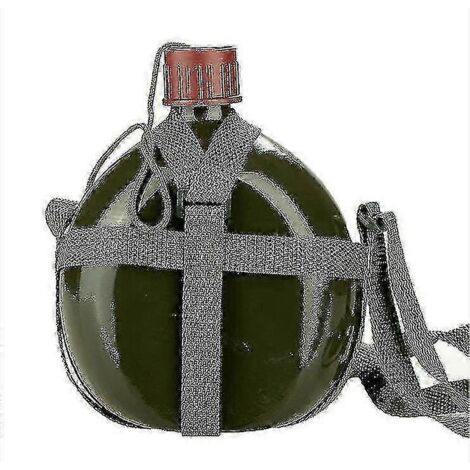 Gourde isotherme vintage Pla 87s vert armée, en aluminium, de 1 à 4 litres. (1/4)