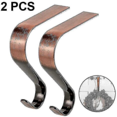 Supports de chaussettes de Noël en métal, crochets pour cheminée (2 pièces), bronze rouge (1/5)