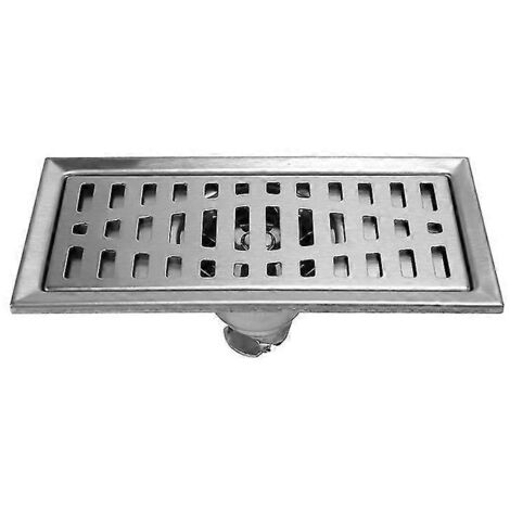 Grille d'évacuation de douche en acier inoxydable, 20 cm x 10 cm (1/5)