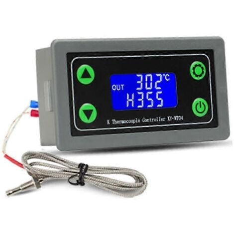 Thermostat numérique haute température XY-WT04, thermocouple de type K, régulateur de température haute température -99 à 999 degrés, gris/noir (1/4)