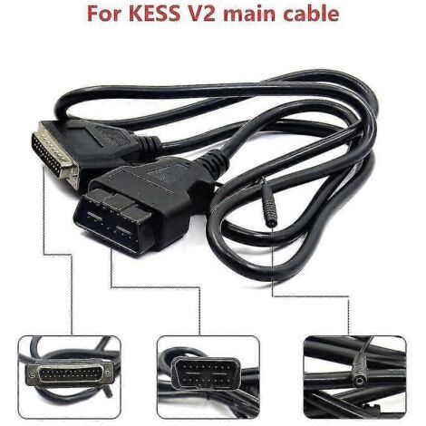 Connecteur Kess V2, câble de test principal 16 broches vers 25 broches, outil de diagnostic OBD2, câbles adaptateurs OBD-II, kits de réglage, convertisseur de broches DB25, câbles d'extension (1/5)