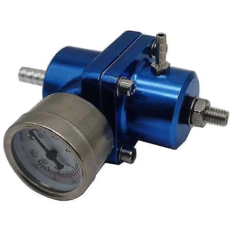 Régulateur de pression de carburant Kryc 2024, 0-140 psi, en alliage d'aluminium, pour véhicules automobiles. Régulateur de pression de carburant réglable avec manomètre et kit d'adaptation de montage (1/2)