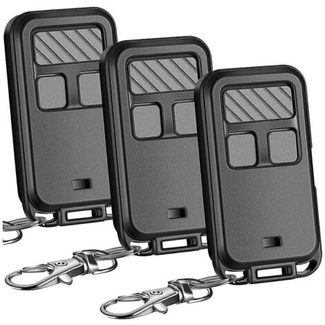Lot de 3 télécommandes universelles 893Max pour porte de garage, compatibles avec les ouvre-portes de garage et dotées d'un porte-clés noir. (1/5)