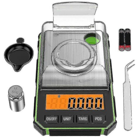 Balance de précision 0,001 g, balance numérique au milligramme 50 g / 0,001 g, balance de poche numérique avec écran LCD, Lab-Yvan