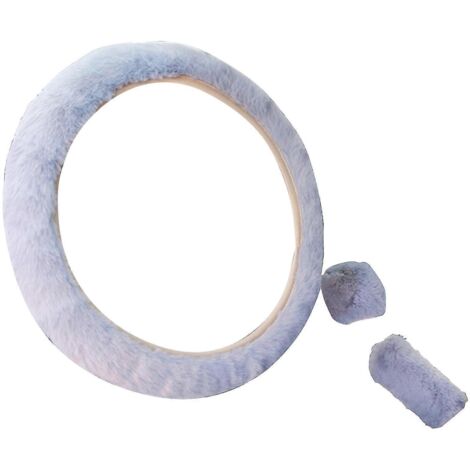 Ensemble de 3 housses de volant respirantes, confortables et faciles à installer, en peluche douce, avec couvre-levier de frein à main et de vitesse pour femmes (gris) (1/5)
