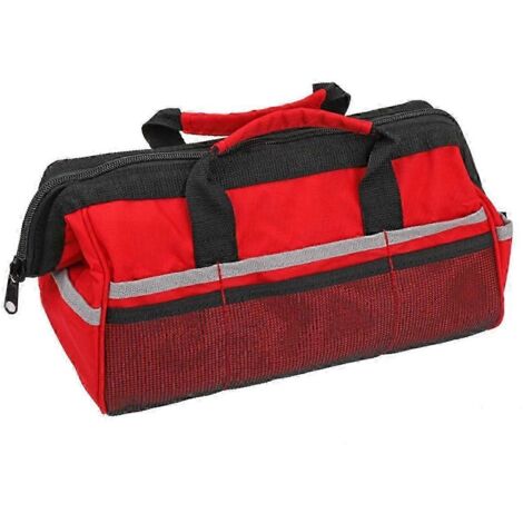 Trousse à outils en toile 315 mm, petite trousse à outils d'extérieur portable, sac à outils pour électricien, menuisier et entretien, noir/rouge (1/4)