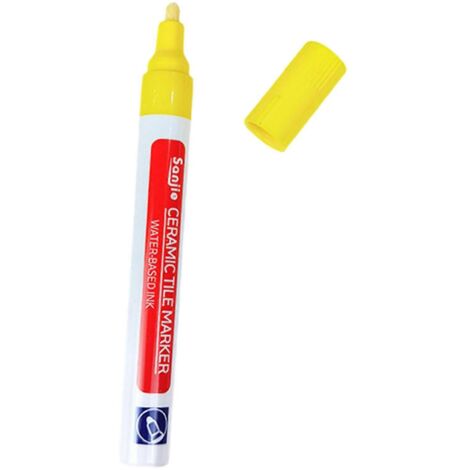 Stylo de remplissage de joints étanche pour carrelage - Accessoire léger pour la restauration des murs et sols carrelés - Jaune (1/5)