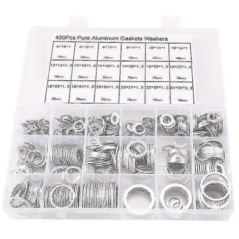 2024 450 pièces Joint en aluminium Rondelle plate en aluminium Bague d'étanchéité en aluminium (1/5)