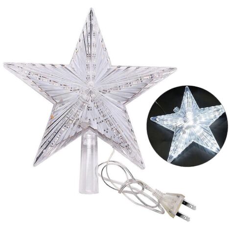 Étoile lumineuse LED pour sapin de Noël, étanche IP65, économe en énergie, à cinq branches, décoration de Noël QingHaiWhite (1/5)