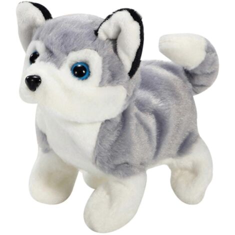 Jouet électrique réaliste pour animaux de compagnie : chien en peluche robot qui marche et émet des sons (Husky) (1/5)
