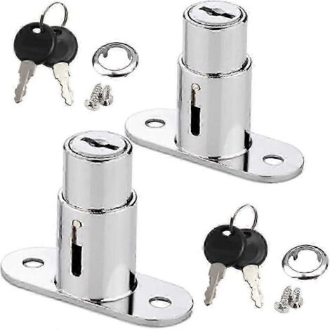 Serrure à tiroir, serrure à piston, serrure à porte coulissante, serrure à pression pour classeurs, serrures à porte coulissante (argent) (1/5)