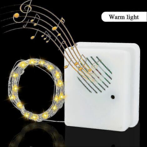 Haut-parleur musical à détecteur de sons de Noël / Guirlande lumineuse de 3 m / Accessoires activés par la voix - ZZY (1/4)