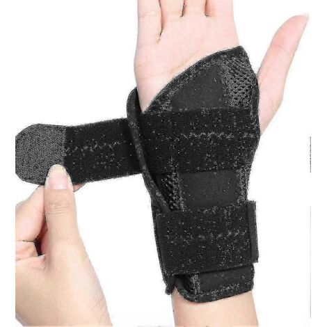 Attelle de poignet pour syndrome du canal carpien, tendinite et arthrite, attelle respirante avec sangles réglables pour le soutien nocturne - Noir - Taille S - Gaucher (1/5)